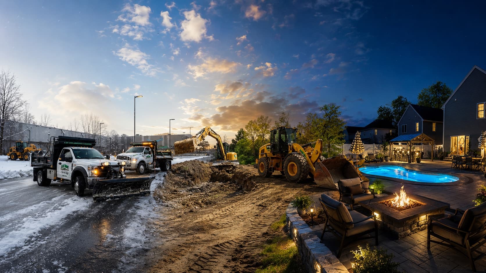 A finished landscape and hardscape project by A Cut Above